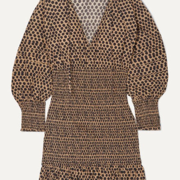 NWT Rhode Resort Anya Shirred Polka-Dot Dress - Picture 5 of 8